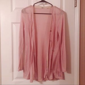 Lightweight sheer pink cardigan by Mak